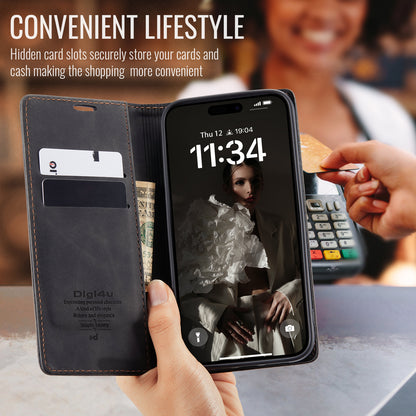 Upgraded Faux Leather Flip Cover Wallet Case For iPhone 16 Plus 16 Pro Max with Card Holder, Magnetic Closure, and Stand Function Phone Case