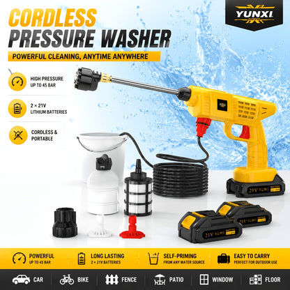 High Pressure Water Gun, Powerful Cleaning Tool for And Gardens, Portable Wireless Electric Cleaning Tool, Ergonomic Design, Durable Plastic, Portable High-Pressure Cleaning Machine for Car/ Fence/ Floor Cleaning And Watering, Is a Great Gift