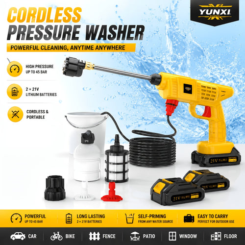 High Pressure Water Gun, Powerful Cleaning Tool for And Gardens, Portable Wireless Electric Cleaning Tool, Ergonomic Design, Durable Plastic, Portable High-Pressure Cleaning Machine for Car/ Fence/ Floor Cleaning And Watering, Is a Great Gift