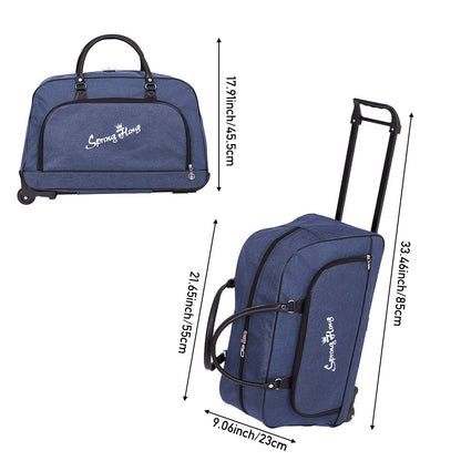 Foldable Wheeled Travel Duffel Bag, Large Capacity Rolling Handheld Luggage for Family Vacations, Outdoor, and Short Trips, Easy - To - Carry Tote with Durable Build