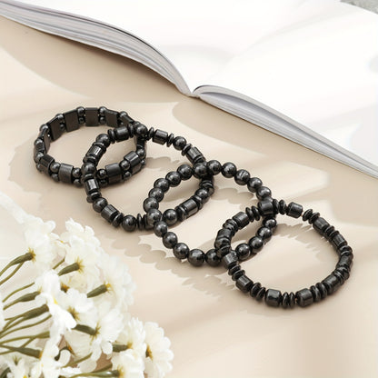 4pcs Men'S Fashion Sports Black bangle bracelet Handcrafted Retro-Style Body Jewelry Creative Handsome Gift