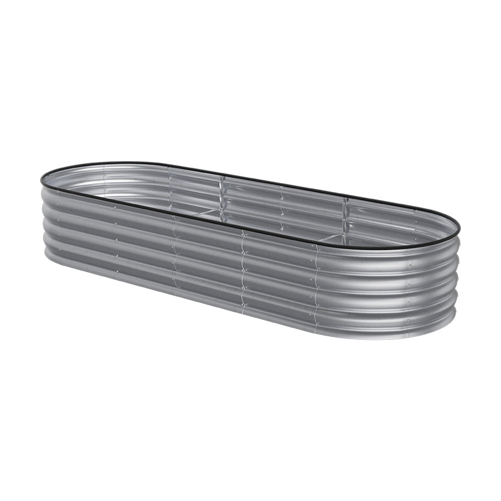 Extra Large Raised Beds for Garden, Oval Planter Box with Plant Climbing Frame, Outdoor Raised Planters for Vegetables, Flowers & Herbs, Bottomless Metal Garden Bed
