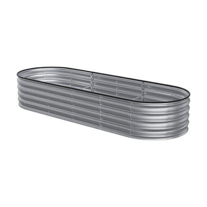 Extra Large Raised Beds for Garden, Oval Planter Box with Plant Climbing Frame, Outdoor Raised Planters for Vegetables, Flowers & Herbs, Bottomless Metal Garden Bed