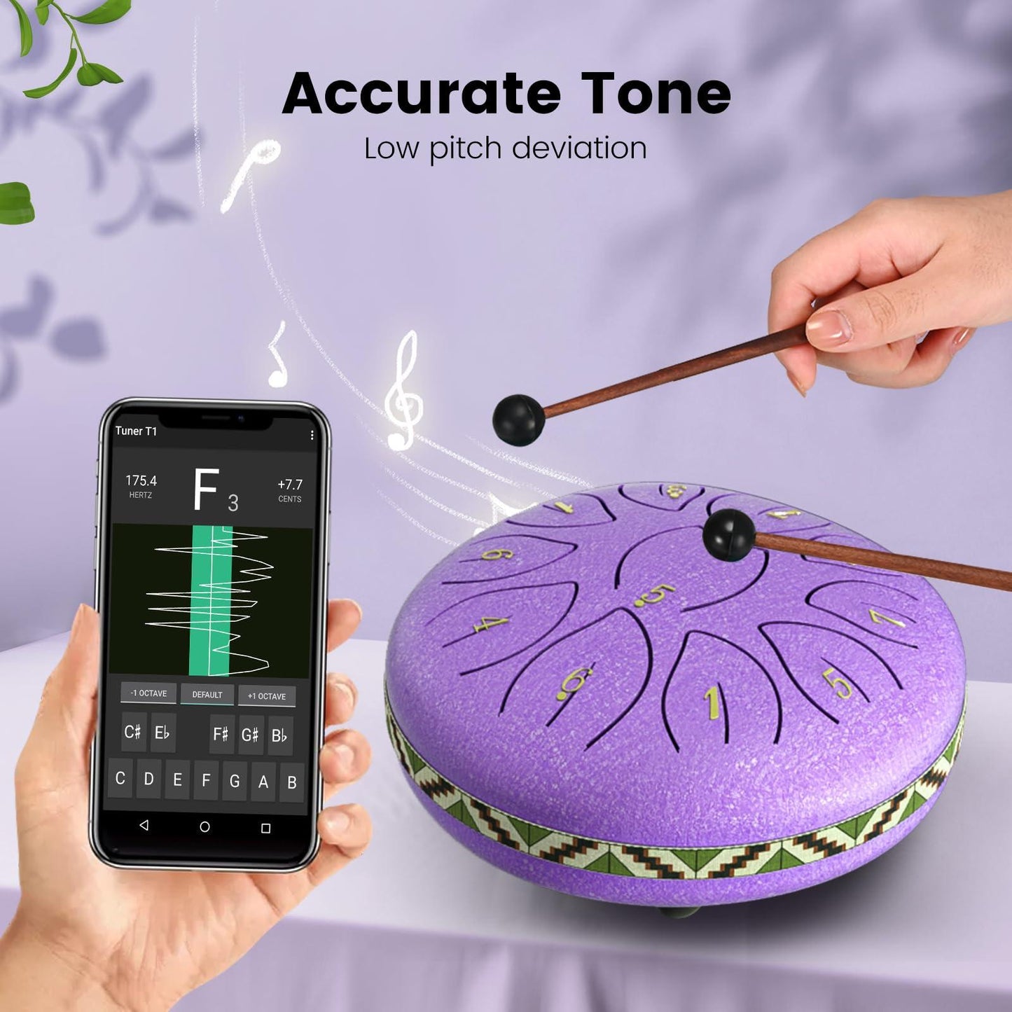 Rain Drum for Outside Garden, 6 Inch 11 Notes Steel Tongue Drum Instrument Steel Drum Set with Drumsticks,Stand Meditation Yoga Musical Education,Best Gift