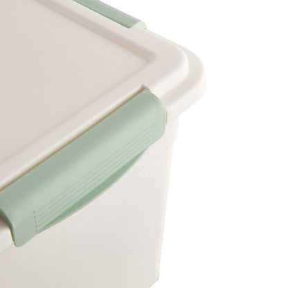 10kg Airtight Pet Food Storage Bin with Scoop & Wheels – Large PP Dog Cat Dry Food Container with Inclined Opening for Rice, Grain & Kibble, Green