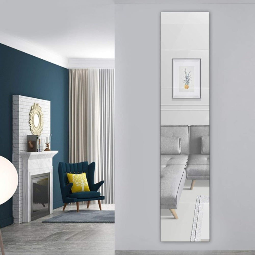 6Pcs / 12Pcs Thick Square Glass Mirror Wall Stickers Background Wall Decoration, Suitable for Bedroom, Living Room, Office, Kitchen, Bathroom, Entrance, Dance Studio, Gym, Shatterproof Removable Self-Adhesive Wall Sticker Acrylic Mirror, Wall-Mounted Make