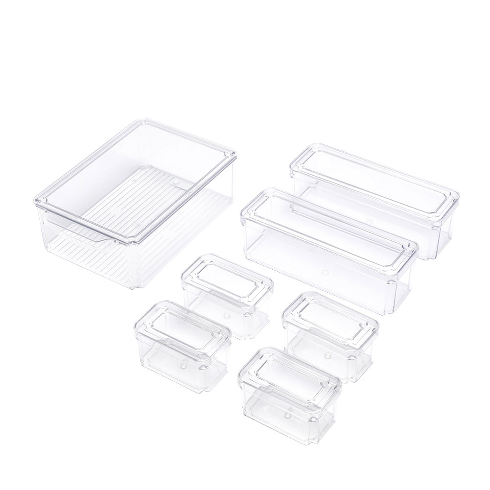 7/10-Pack Clear Stackable Refrigerator Organizer Bins - Multi-Purpose Food Storage Containers for Fridge, Freezer, Pantry - Ideal for Fruits, Vegetables, Meat - Durable PET, Easy to Clean, Fridge Storage Boxes and Containers