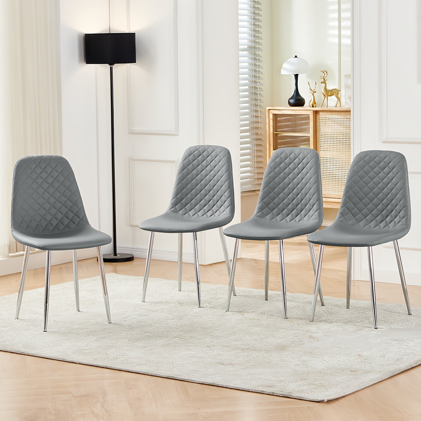 A Set of 2 Or 4 Velvet Dining Chairs with Metal Legs, Fabric Upholstered Seats, Modern Style Dining Chairs, Living Room Side Chairs