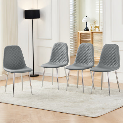 A Set of 2 Or 4 Velvet Dining Chairs with Metal Legs, Fabric Upholstered Seats, Modern Style Dining Chairs, Living Room Side Chairs