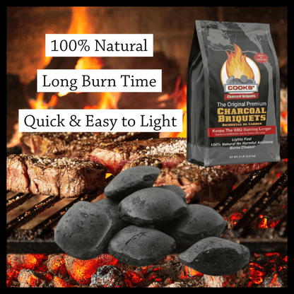 2 BAGS Log Barn Cooks Premium Charcoal Briquettes 7.2kg (2 x 3.6kg) - Long-Lasting BBQ Fuel for Consistent Heat | Ideal for Smoking, Barbecues & Outdoor Cooking