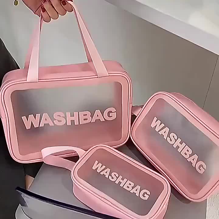 4pcs Clear Travel Toiletries Bag for Women, Travel Toiletry Bags Clear Wash Bag for Toiletries, PVC Waterproof Makeup Bag for Women and Girls