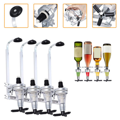 4/6 Bottle Optics for Spirits Bar Butler Wall Mounted Bottle Bracket Upside Down Drink Dispenser Stand Rack for Home Pub or Kitchen Bar, 30ml Optic Spirit Barware Set