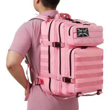 45L Outdoor Tactical Backpack, Polyester Sports Style, Outdoor Hiking Rucksack with MOLLE System, Climbing Trekking Travel Bag, 3 Day Bug Out Bag, Hand Washable, Backpack for Travel, Camping Equipment Back Pack