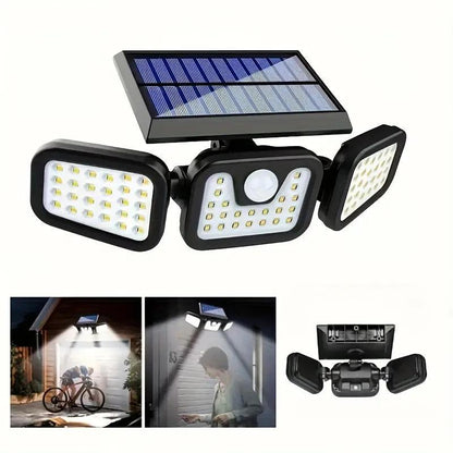 74LED Outdoor Wall Light, IP44 Waterproof, 3-Mode LED Motion Sensor Security Light, Outdoor Solar Light for Christmas, Halloween, Garage, Garden, Camping, Pathway, Yard, Porch.