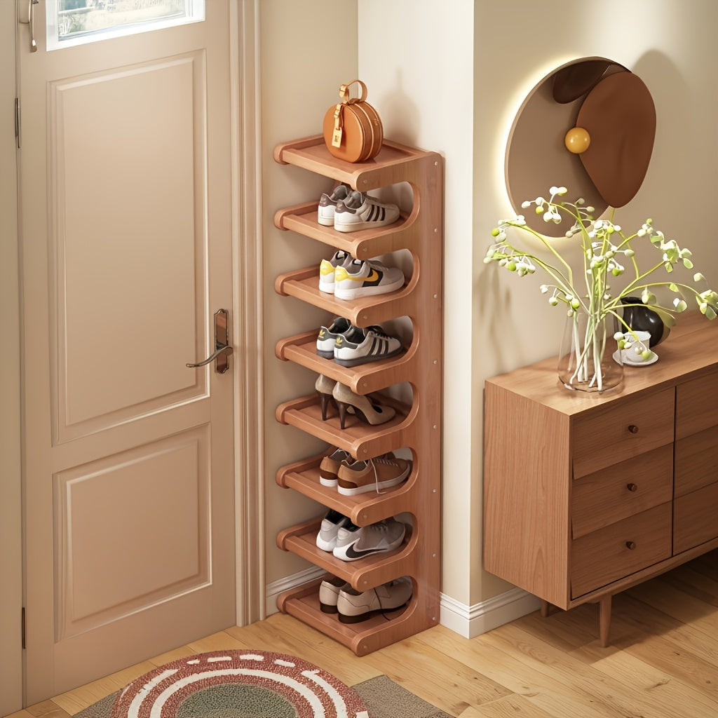 Corner Shoe Rack 8 Tier – Space-Saving Freestanding Shoe Storage Organiser for Hallway, Bedroom & Wardrobe, Multi-Layer Shoe Shelf for Home, Dorm & Rental, Holds Up to 24 Pairs