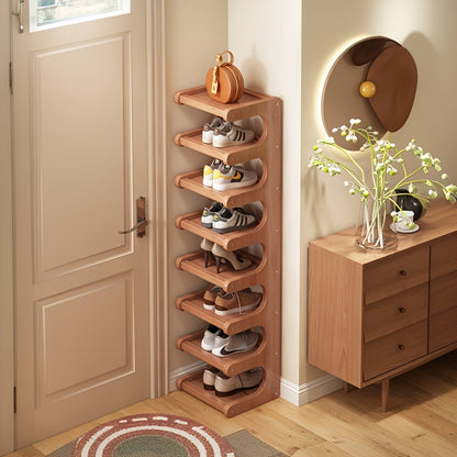 Corner Shoe Rack 8 Tier – Space-Saving Freestanding Shoe Storage Organiser for Hallway, Bedroom & Wardrobe, Multi-Layer Shoe Shelf for Home, Dorm & Rental, Holds Up to 24 Pairs