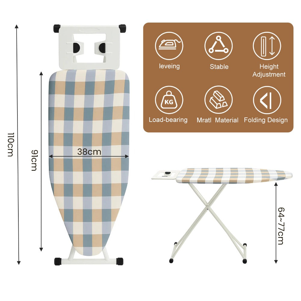 Ironing Boards Adjustable Heights Cotton Cover with Iron Rest TopIron Board Universal Extra Wide Lightweight Iron Board Rack