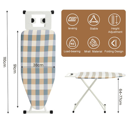 Ironing Boards Adjustable Heights Cotton Cover with Iron Rest TopIron Board Universal Extra Wide Lightweight Iron Board Rack