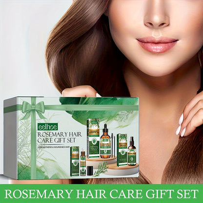 Summer Rosemary Hair Care Gift Box, Solid Hair Moisturizing Hair Care Gift Set, Easy to Last Lightweight Rosemary Hair Essential Oil, Family Hair Series Hair Care, Christmas Gift.