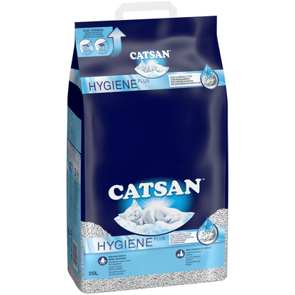 60L Catsan Hygiene Non Clumping Cat Litter 60 Litres Odour Control Kitten Litter (3 x 20L)