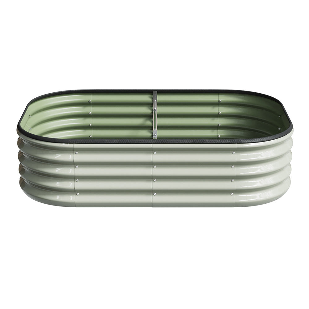 Oval Elevated Planter Box Metal Raised Garden Bed, Outdoor Vegetable Fruit Flower Herb Growing Box, 2 Sizes 2 Colours Available