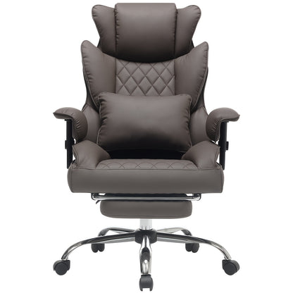 Big And Tall Ergonomic Office Chair With Footrest, Extra Wide & Lumbar Support, Soft Fixed Armrests Comfortable Computer Desk Chair For Home Or Office