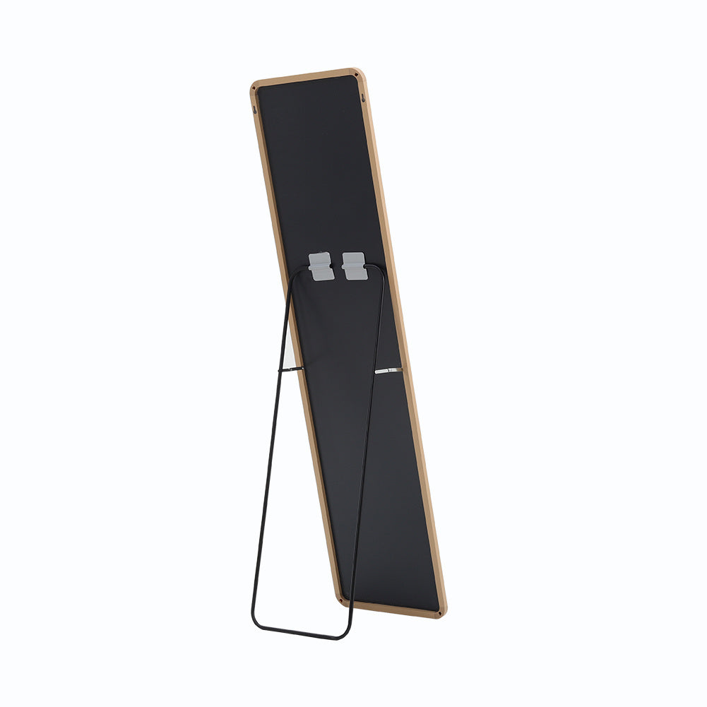 Rectangular Standing Full Body Mirror Hanging or Leaning Against Wall Mirror 147x37 cm Golden Frame for Bedroom Cloakroom