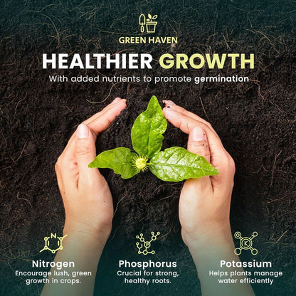 Green Haven 50L Peat Free Multi-Purpose Compost – All Purpose Potting Soil, Nutrient-Rich Planting Mix for Indoor & Outdoor Plants, Vegetables, Seed Starting, Garden Beds & Planters