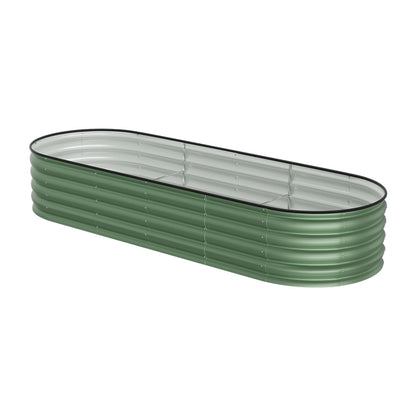 Extra Large Raised Beds for Garden, Oval Planter Box with Plant Climbing Frame, Outdoor Raised Planters for Vegetables, Flowers & Herbs, Bottomless Metal Garden Bed