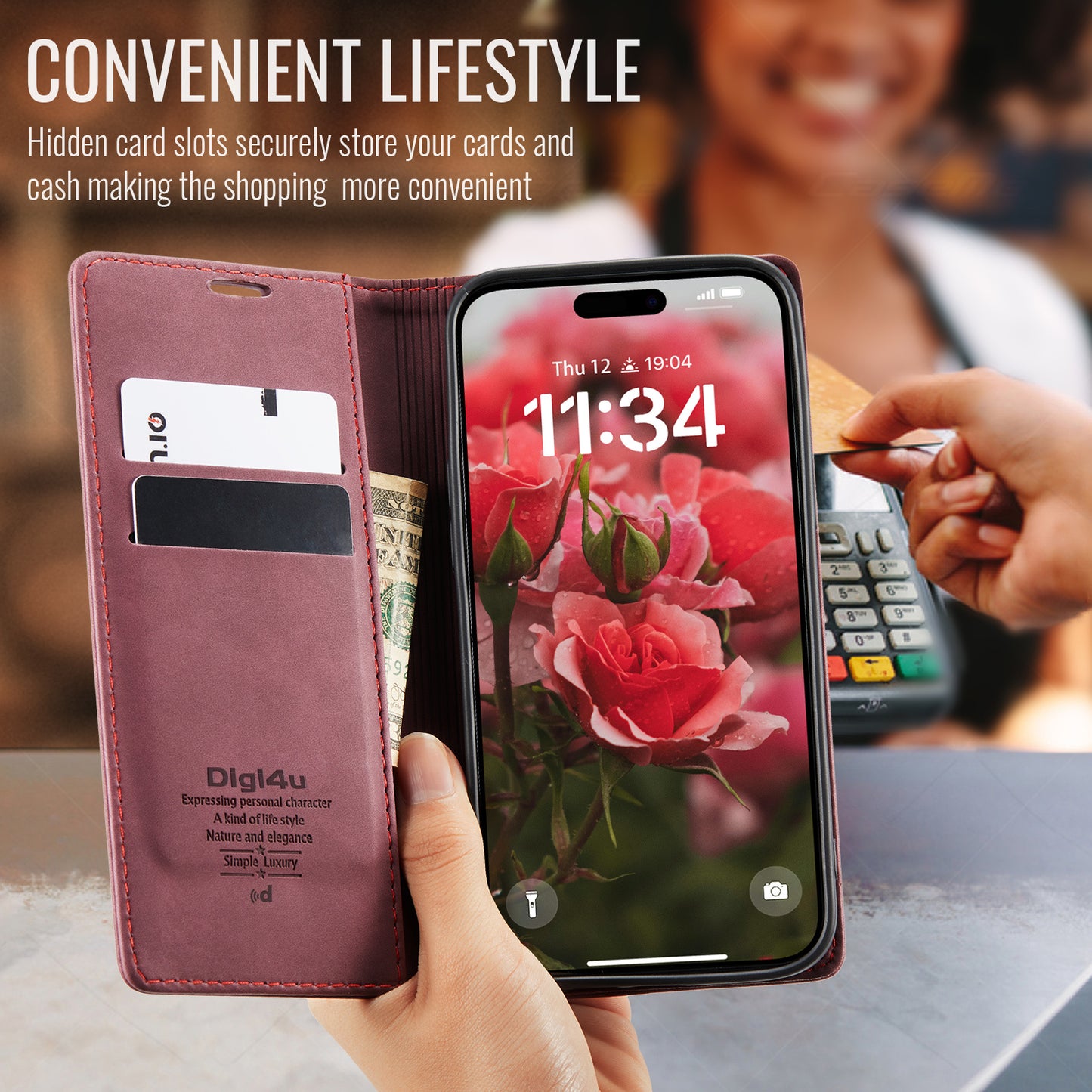 Upgraded Faux Leather Flip Cover Wallet Case For iPhone 16 Plus 16 Pro Max with Card Holder, Magnetic Closure, and Stand Function Phone Case