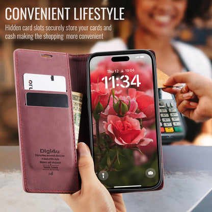 Upgraded Faux Leather Flip Cover Wallet Case For iPhone 16 Plus 16 Pro Max with Card Holder, Magnetic Closure, and Stand Function Phone Case