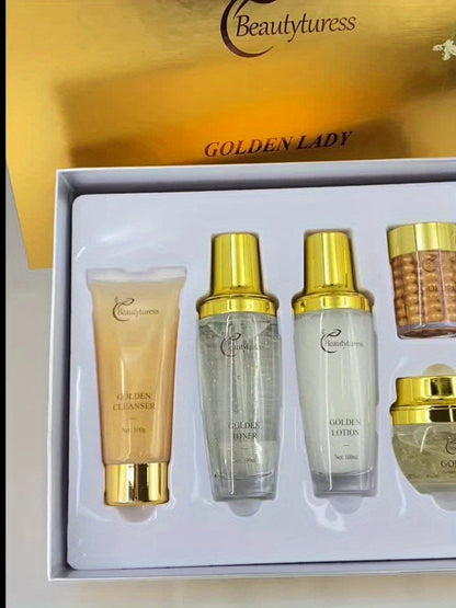 Elegant Lady's Skincare Set 9pcs/ Set, Moisturizing and Water-retaining, Moisturizing Dry Light Beige, Light Beige Is Glossy, Contains Niacinamide, Hyaluronic Acid and Other Light Beige Care Ingredients, High-end Women's Set, Suitable for Parties