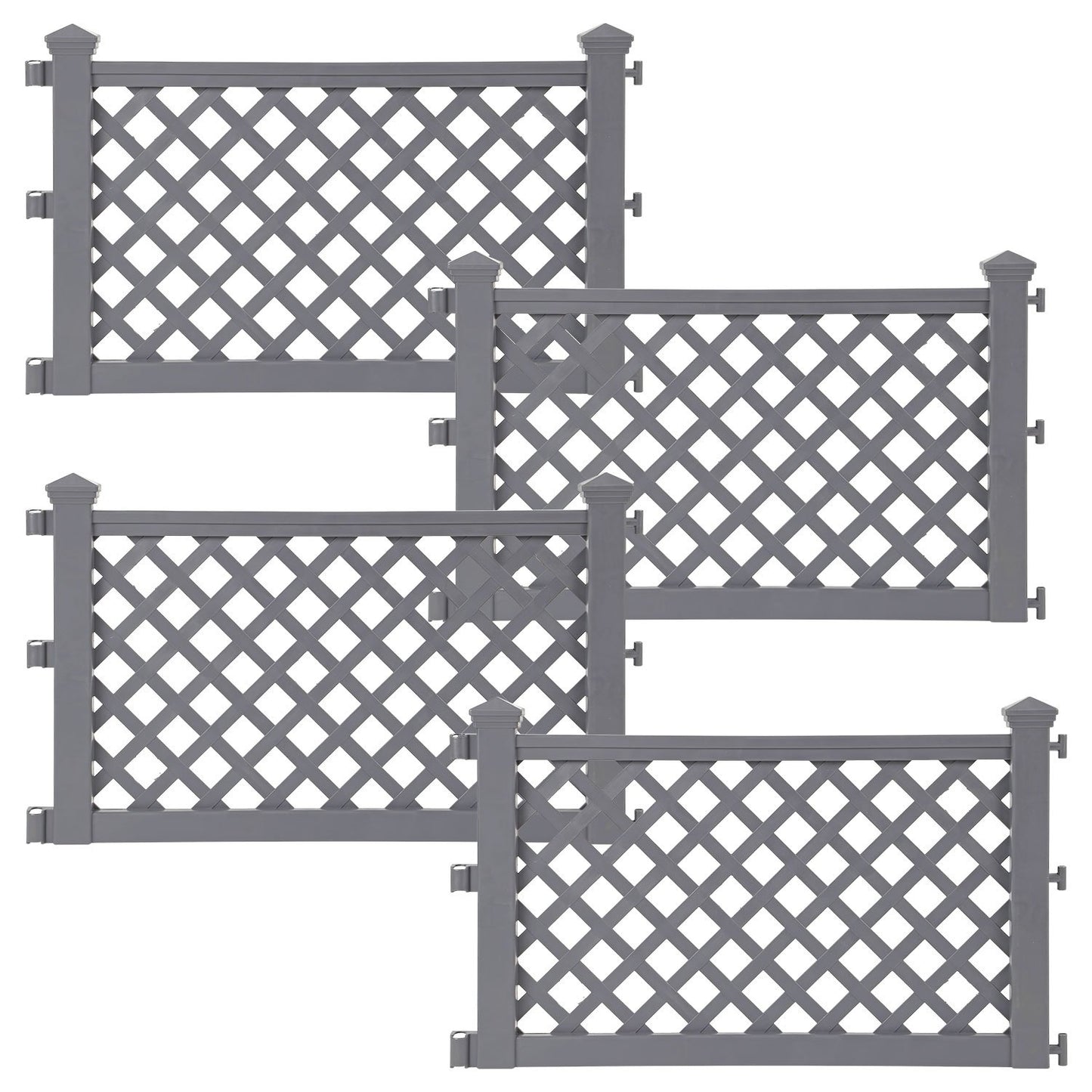 Taylor & Brown Pack of 4 Plastic Fence Panels Garden Path Lawn Edging Flower Plant Border Landscape Decorative Versatile Panels, 4 Panels, Total Length 240cm