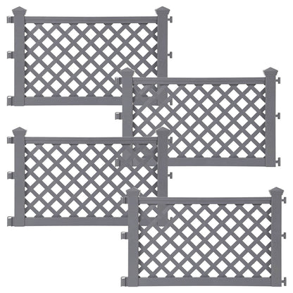 Taylor & Brown Pack of 4 Plastic Fence Panels Garden Path Lawn Edging Flower Plant Border Landscape Decorative Versatile Panels, 4 Panels, Total Length 240cm