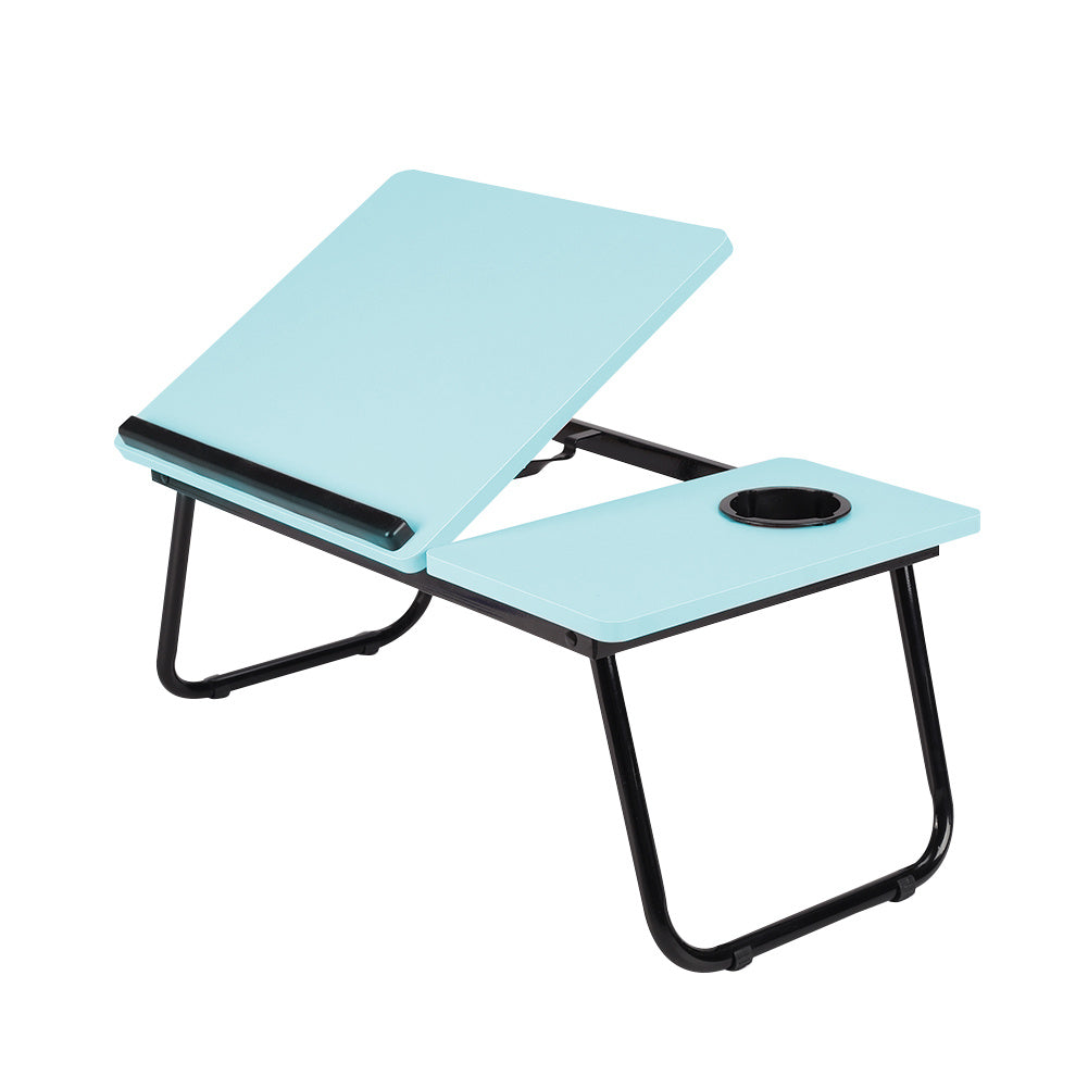 Laptop Computer Desk Portable Foldable Notebook Table Tablet Stand 5-Position Adjustable Tilt Height Over Sofa Tables With Cup Holder Bed Table Lazy Desk Reading Study Desk Breakfast Tray Knee Table 23.05*12.8*9.45 Inches