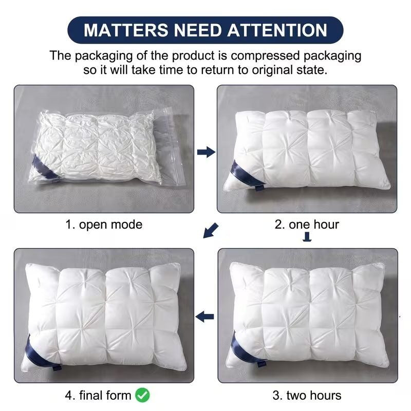 4PCS 5-Star Hotel Quality Pillows Premium Non-Collapsible Pillow Core Soft Breathable Machine Washable All-Season for Home Bedroom Daily Rest Improved Sleep Quality