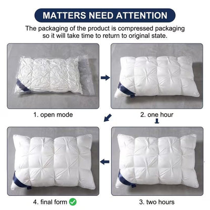 4PCS 5-Star Hotel Quality Pillows Premium Non-Collapsible Pillow Core Soft Breathable Machine Washable All-Season for Home Bedroom Daily Rest Improved Sleep Quality