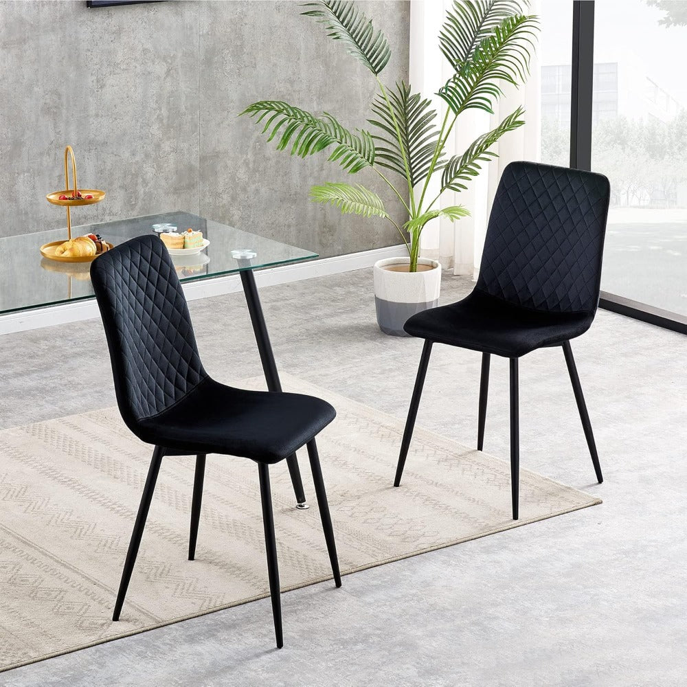 velvet dining chairs set - lifestyle setting 13