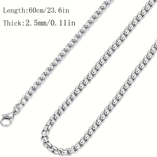 10pcs 316 Stainless Steel Necklaces, Made of Non-Fading Jewelry Material, Suitable for Matching Additions, 2.5Mm in Thickness And 60Cm in Length