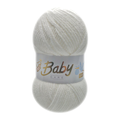 Woolcraft - Baby Care Double Knitting Yarn - 2 or 5 Pack of 100g Balls of 100% Acrylic Yarn - 13 Colours Available - Aqua, Beige, Baby Blue, Oyster, Denim, Lilac, Mint, Peach, Baby Pink, Rouge, Silver, White or Lemon - Perfect for Knitting or Crochet
