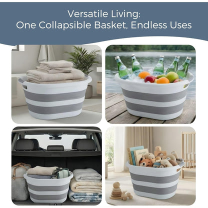 40 L Collapsible Laundry Basket – Folding Pop-Up Washing Hamper with Handles, Durable & Portable Space-Saving Clothes Storage Bin for Bathroom, Bedroom & Laundry Room, Space Saving Clothes Washing Bin with Handles, Durable, Portable & Easy Storage Washing