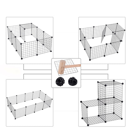 Dog Playpen, Cat Playpen, Small Animal Playpen Metal Pet Playpen for Small Dogs Cats Including 12 Panels, Portable Small Animal Wire Cage for Indoor Yd Fence for Guinea Pigs, Rabbits Kennel Crate Fence, Dog Fence for Puppy, Kitten, Hamster, Turtle, Hedgeh