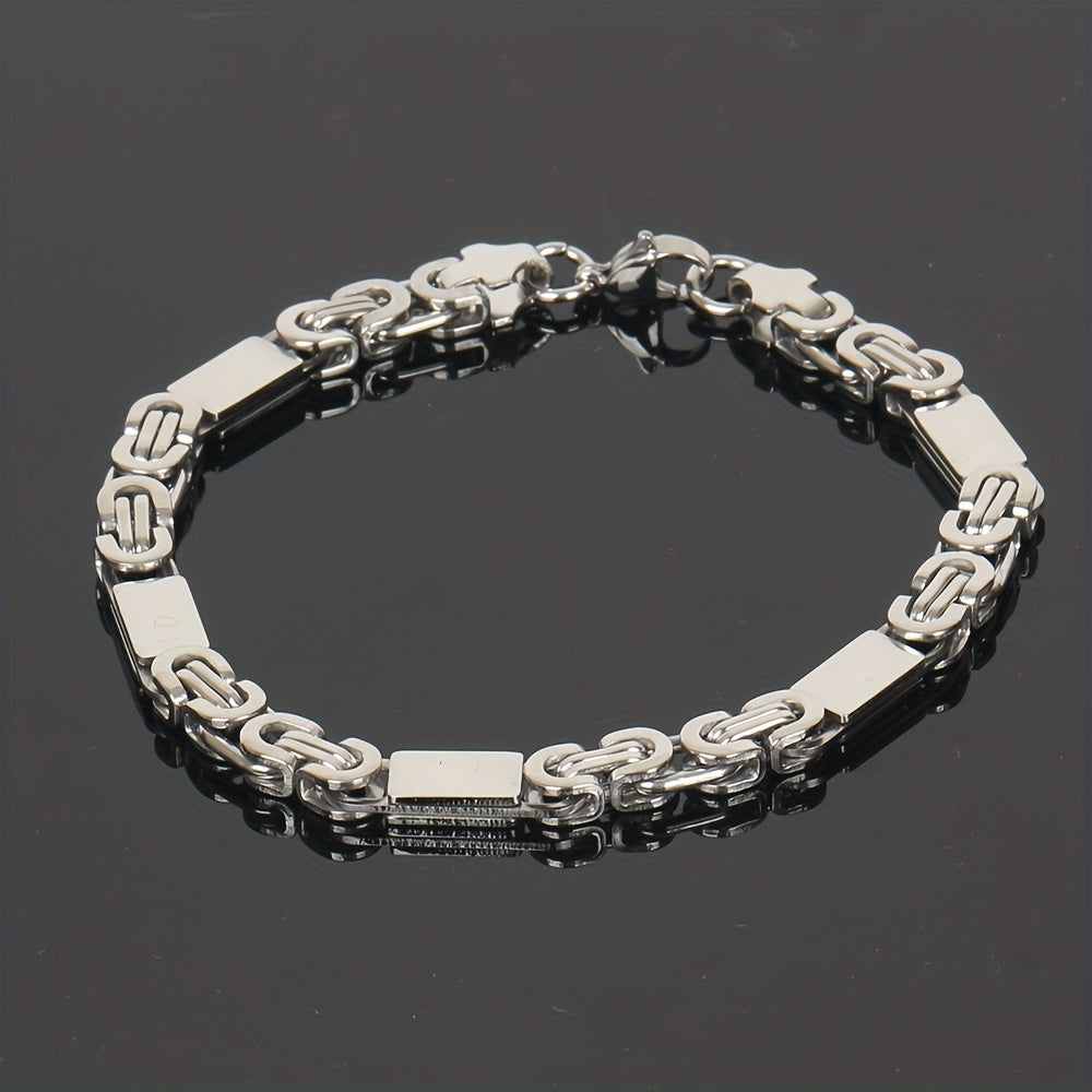 6 mm Flat Cuban Chain Necklace and Bracelet Set