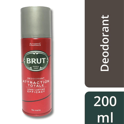 Brut 4 Deodorant Spray Bundle Gift Set - 200ml Each, Original Musk Sport Style Total Attraction, Long-Lasting Men’s Body Spray, Fresh Masculine Fragrance, Everyday Use Value Pack