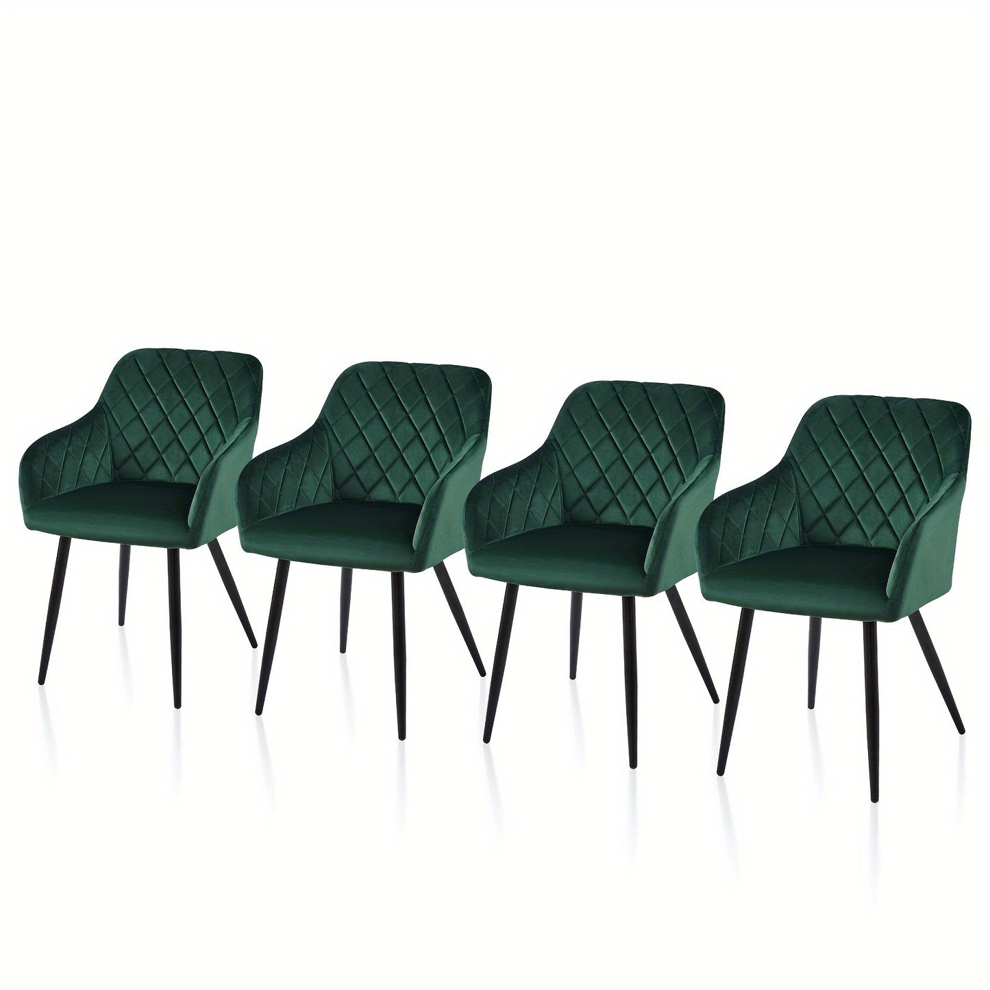 Velvet Leisure Dining Chairs , Upholstered Seat with Arms And Metal Legs , Set Of 2/4 , Occasional Living Room Bedroom Lounge Reception Chairs