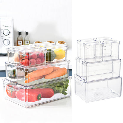 7/10-Pack Clear Stackable Refrigerator Organizer Bins - Multi-Purpose Food Storage Containers for Fridge, Freezer, Pantry - Ideal for Fruits, Vegetables, Meat - Durable PET, Easy to Clean, Fridge Storage Boxes and Containers