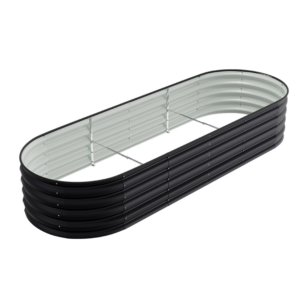 Extra Large Raised Beds for Garden, Oval Planter Box with Plant Climbing Frame, Outdoor Raised Planters for Vegetables, Flowers & Herbs, Bottomless Metal Garden Bed