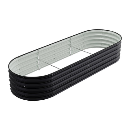 Extra Large Raised Beds for Garden, Oval Planter Box with Plant Climbing Frame, Outdoor Raised Planters for Vegetables, Flowers & Herbs, Bottomless Metal Garden Bed