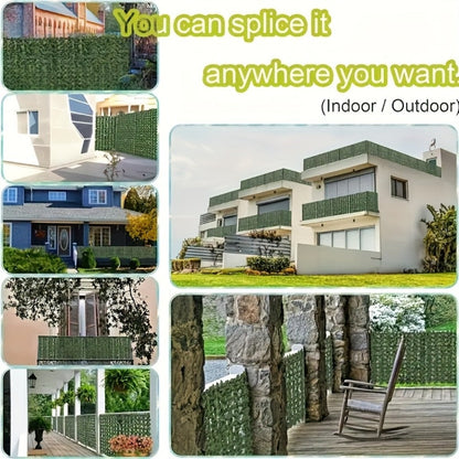 Artificial Ivy Privacy Fence Screen Panel 5m Extra Long Balcony Garden Wall Trellis Faux Hedge Leaf Outdoor Home Decor Green
