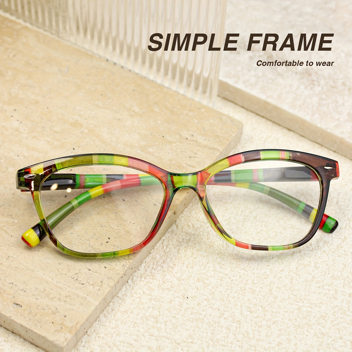3 Pairs of Checkered Color Matching Retro Fashion Reading Glasses, Comfortable to Wear Reading Glasses, with Rice Nails And High-Quality Spring Hinge Design, Christmas Gifts